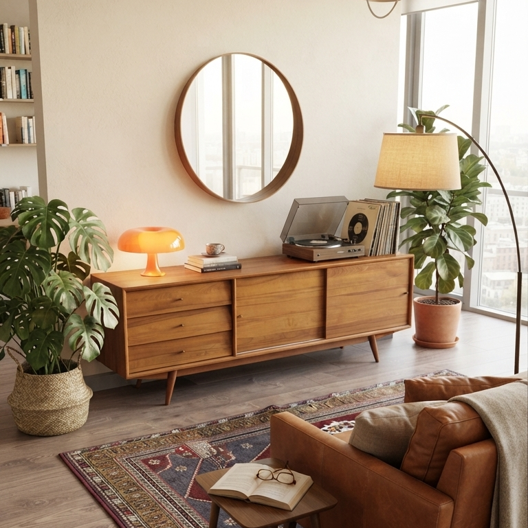 Mahir Solid Wood Cinnamon Brown TV Unit