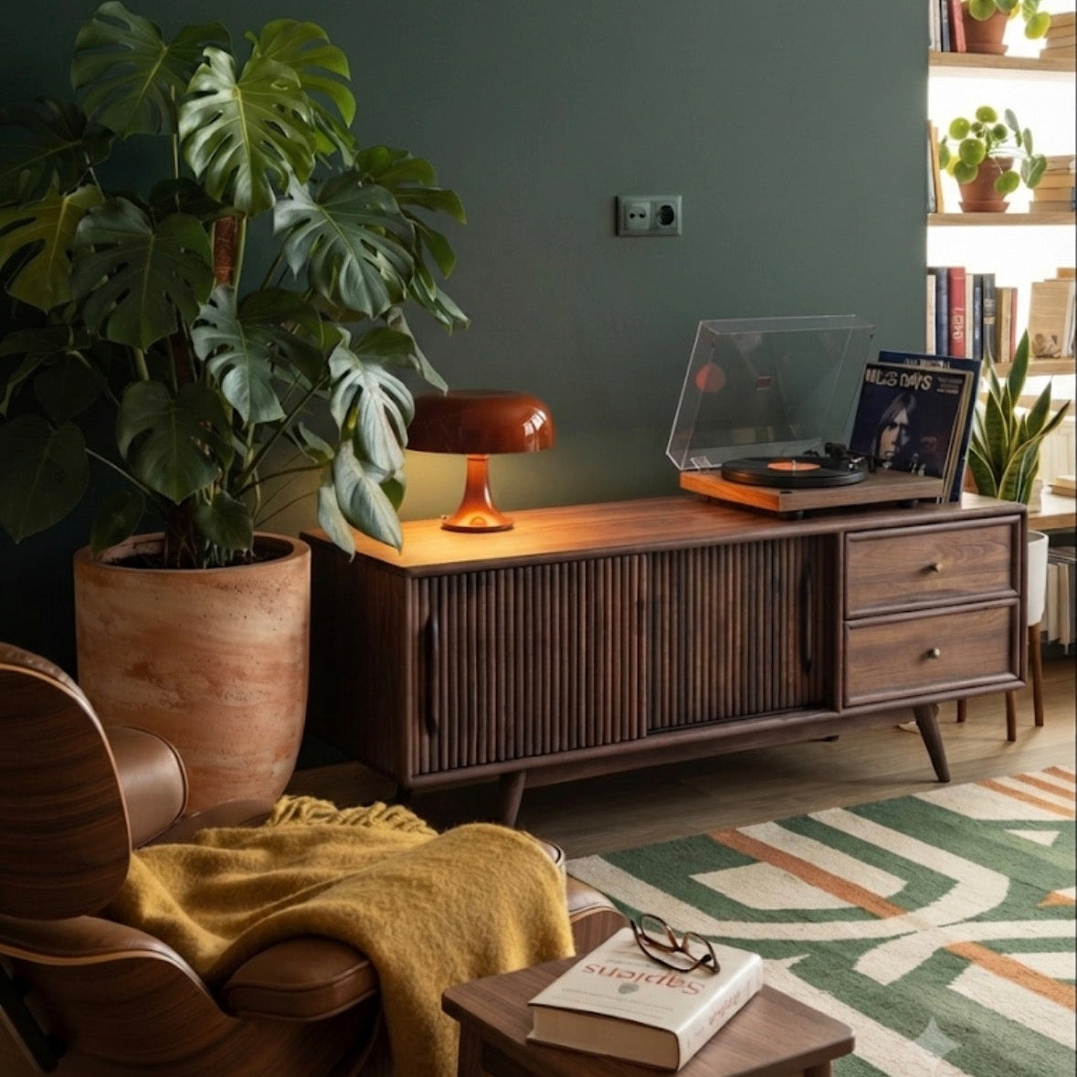 Mazhar V1 Solid Wood Dark Roast TV Unit