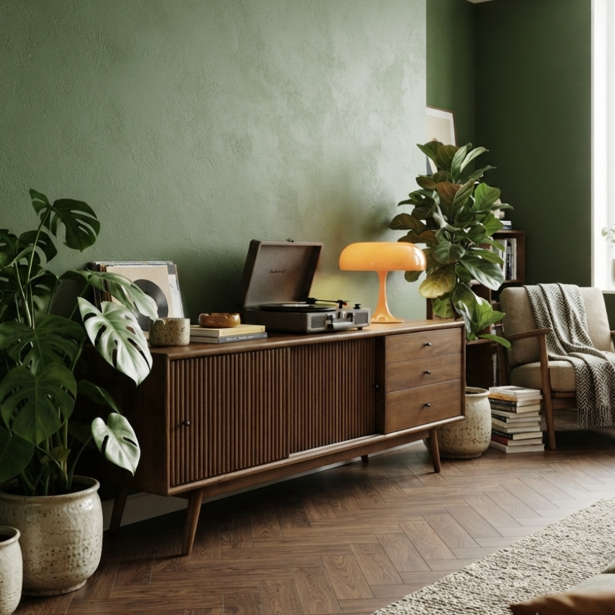 Mazhar V1 Solid Wood Walnut TV Unit