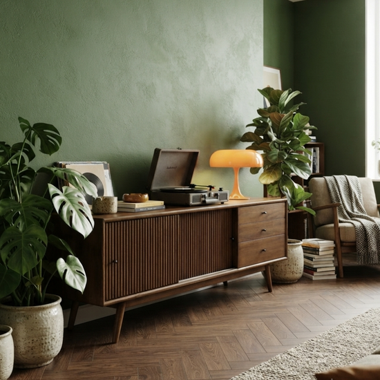 Mazhar V1 Solid Wood Walnut TV Unit