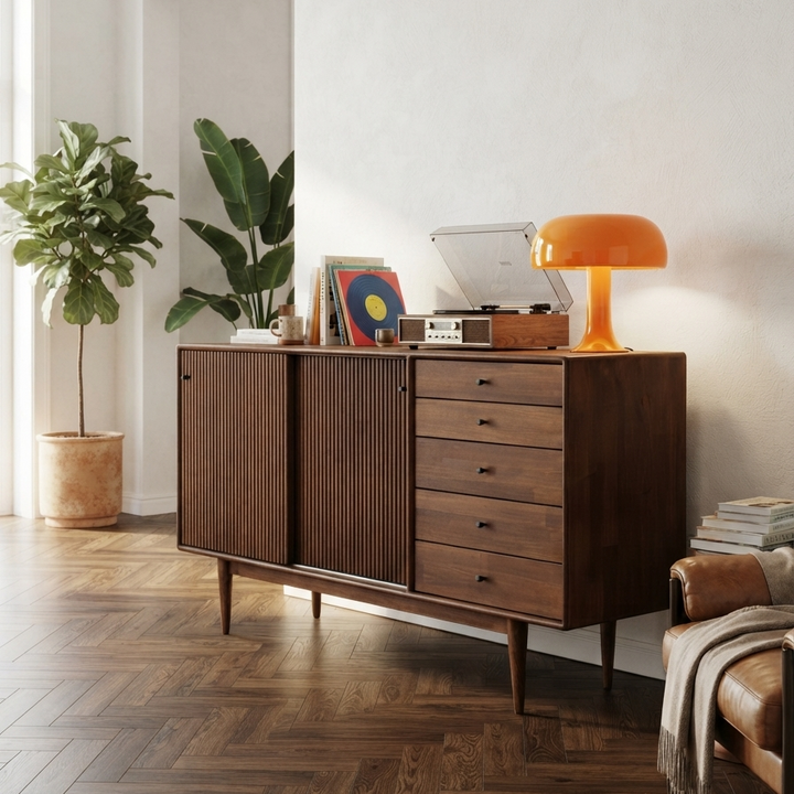 Mazhar V1 Solid Wood Walnut Console