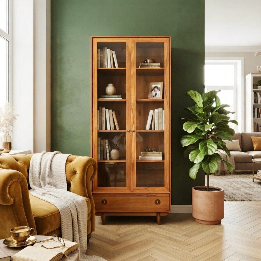 Tezahür Solid Wood Cinnamon Brown Drawer Buffet