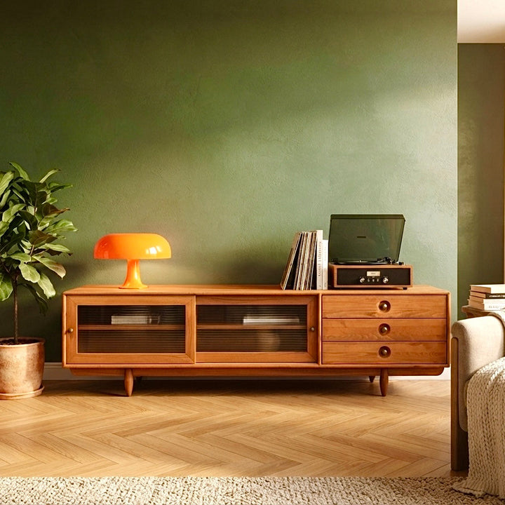 Tezahür Solid Wood Cinnamon Brown TV Unit