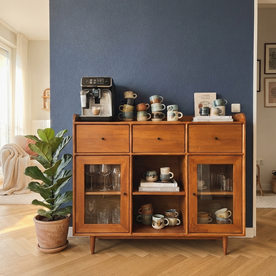 Gündedün Solid Wood Teak Coffee Cabinet