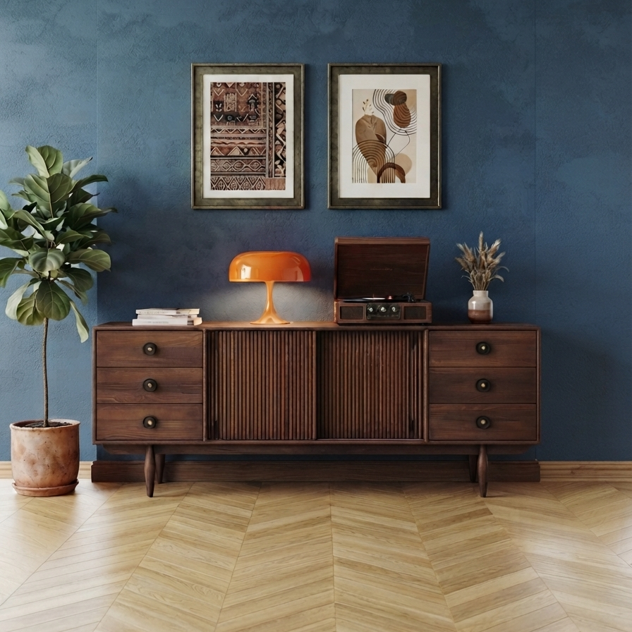 Mazhar V2 Solid Wood Cocoa Console
