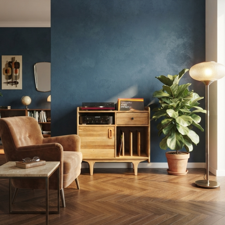 Mazi Solid Wood Pure Record Cabinet