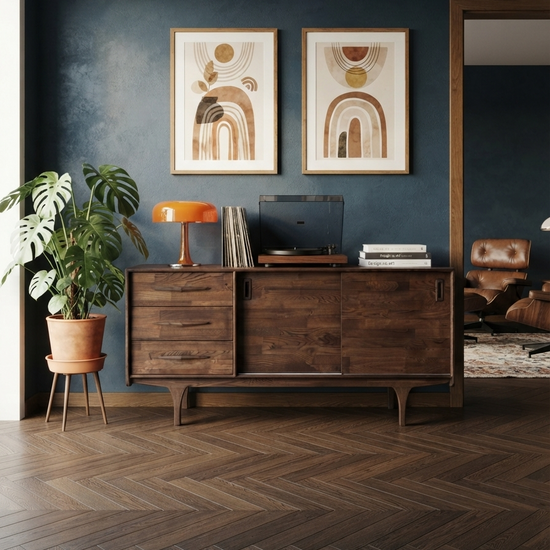 Mazi V1 Solid Wood Chocolate Console