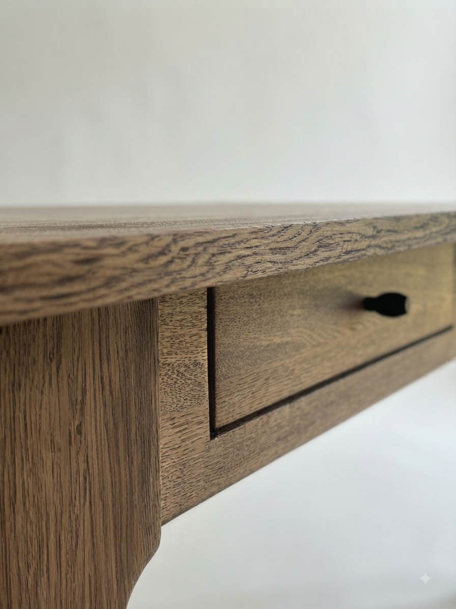 Gülendam V1 Solid Wood Castle Brown Desk