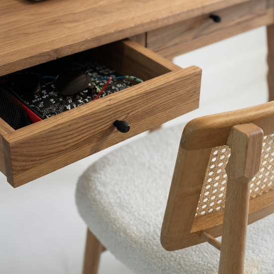 Gülendam V2 Solid Wood Chestnut Veneer Study Desk