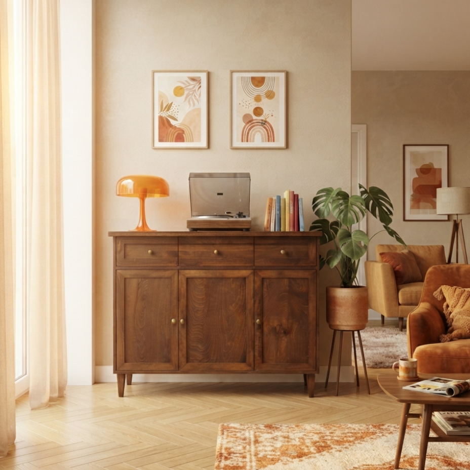 Armoni Solid Wood Cocoa Console