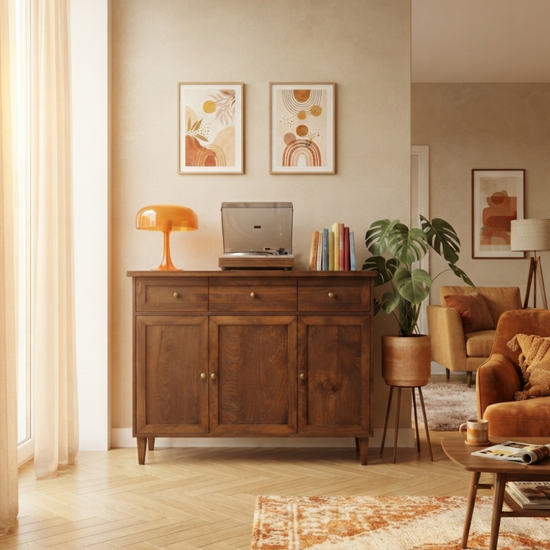 Armoni Solid Wood Cocoa Console