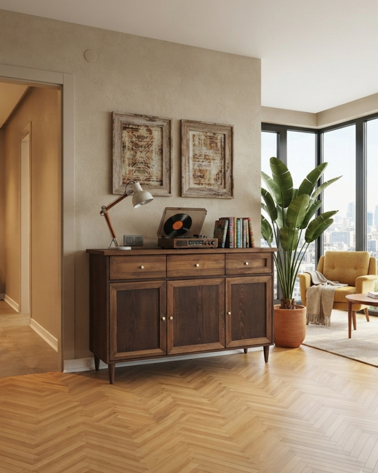 Armoni Solid Wood Cocoa Console