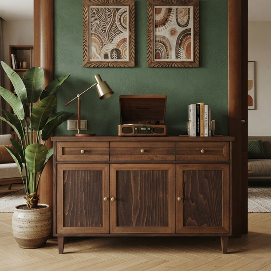 Armoni Solid Wood Cocoa Console