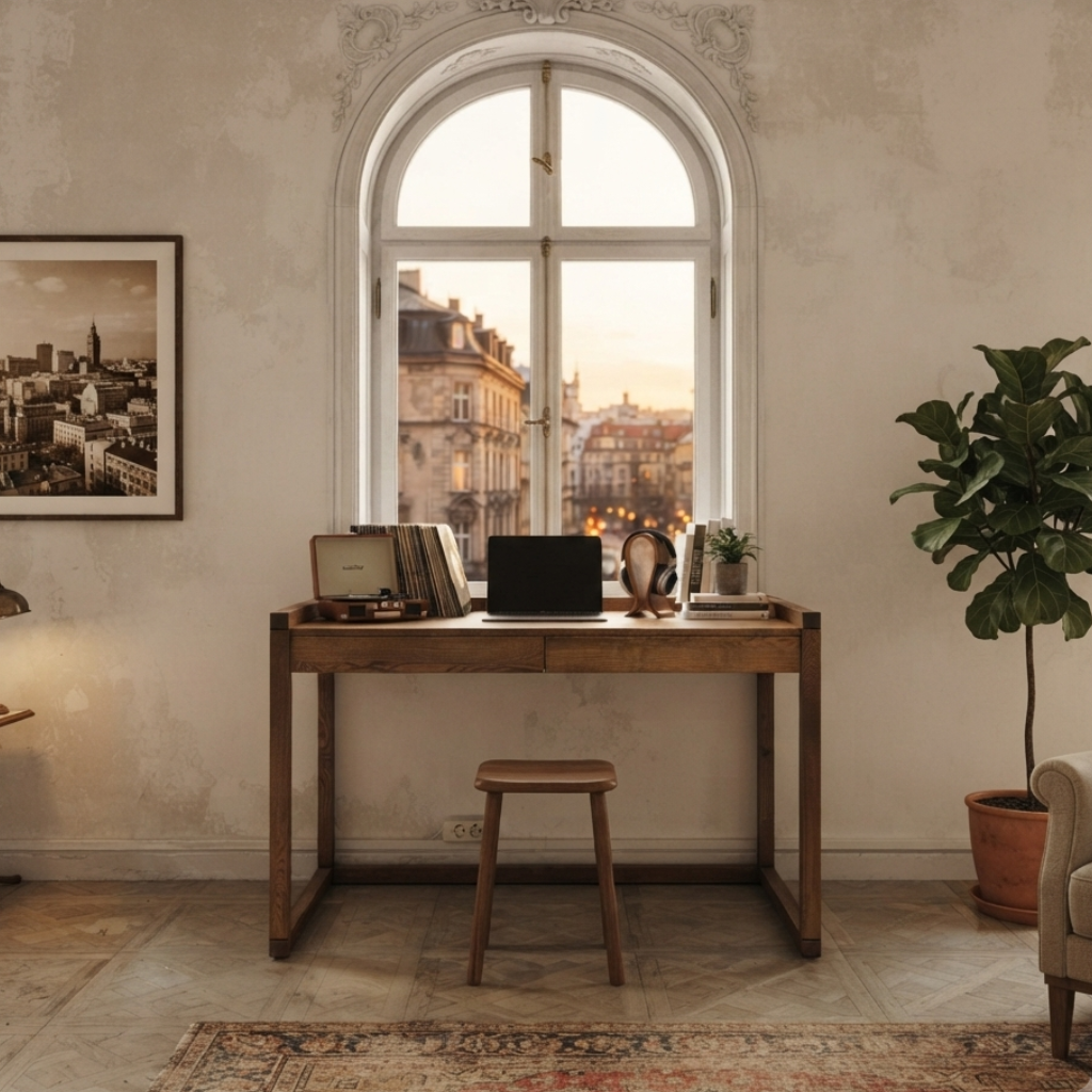 Ziya Solid Wood Chocolate Study Desk