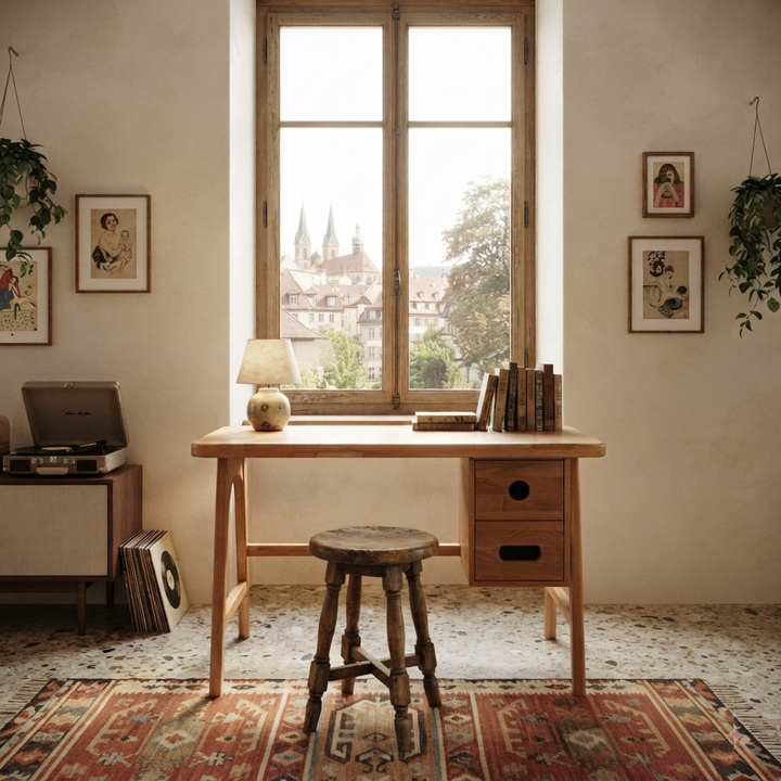 Sur Solid Wood Pure Study Desk