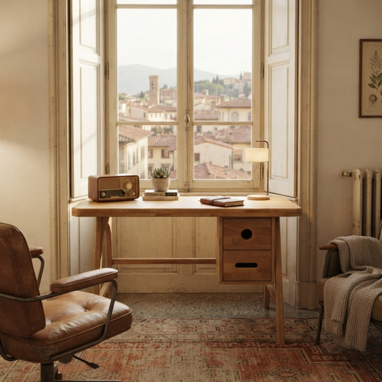 Sur Solid Wood Pure Study Desk
