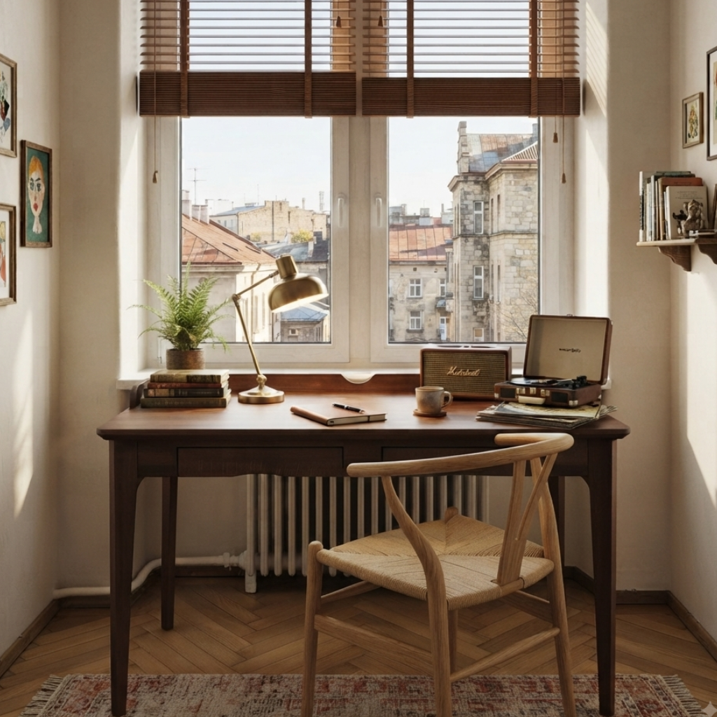 Azize Solid Wood Study Desk
