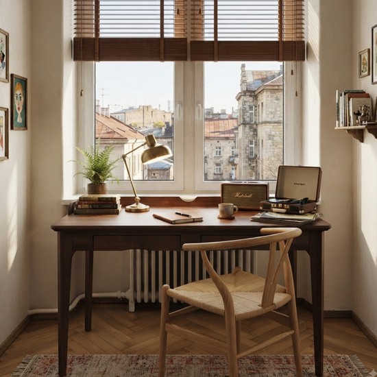 Azize Solid Wood Study Desk