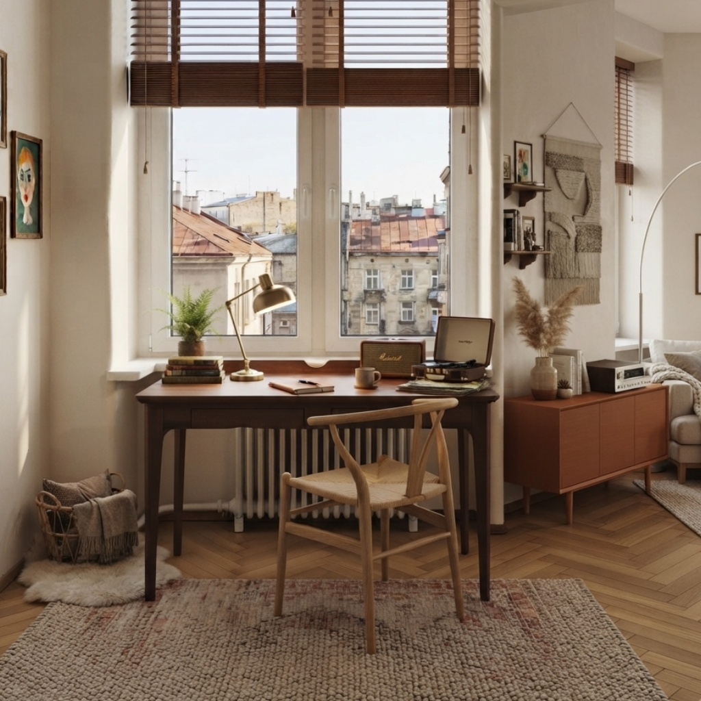 Azize Solid Wood Study Desk