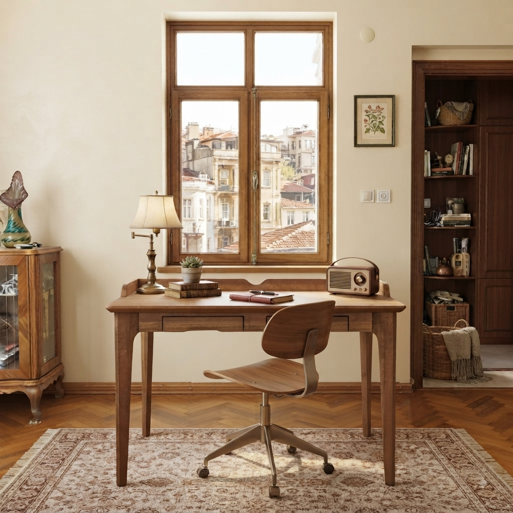 Azize Solid Wood Study Desk