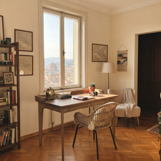 Azize Solid Wood Study Desk