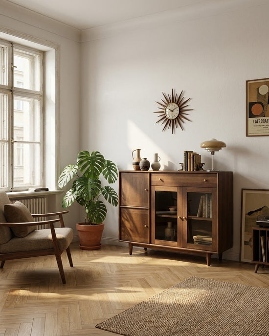 Derun Solid Wood Cocoa Cabinet