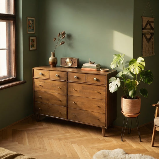 Gündedün Solid Wood K. Walnut Chest of Drawers
