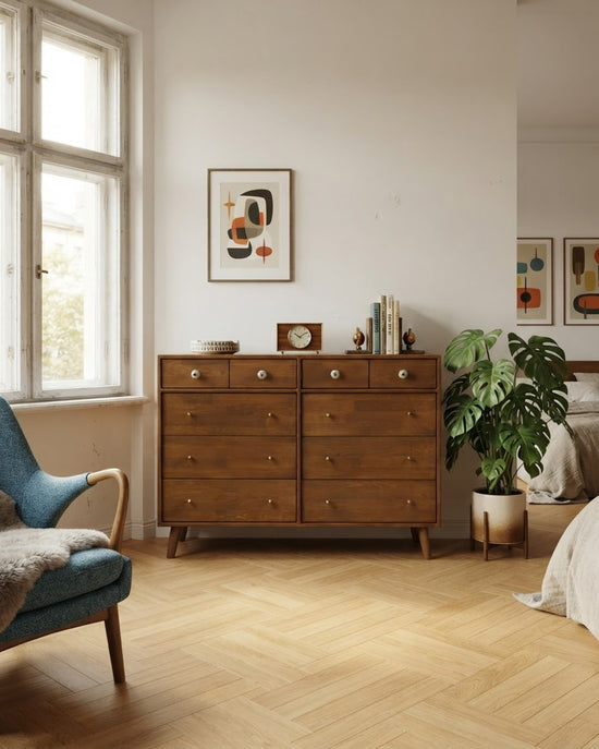 Gündedün Solid Wood K. Walnut Chest of Drawers