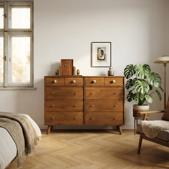 Gündedün Solid Wood K. Walnut Chest of Drawers