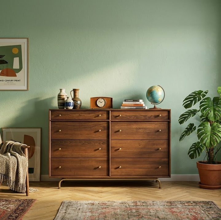 Gündedün Solid Wood K. Walnut Chest of Drawers