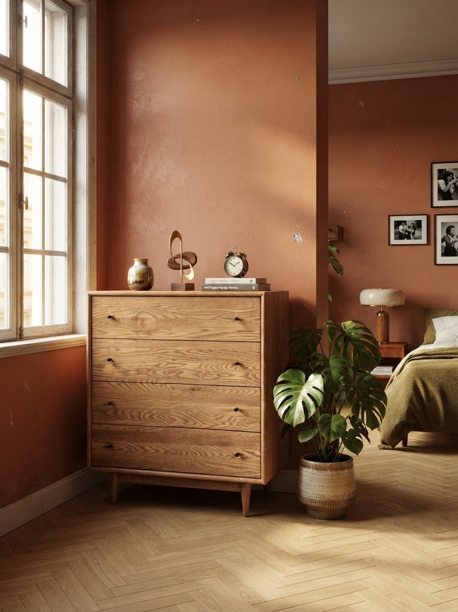Gündedün Solid Wood Bourbon Chest of Drawers