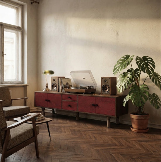 Mazhar V2 Solid Wood Cocoa TV Unit