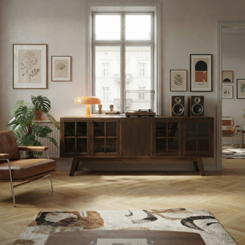 Süreyya Solid Wood Dark Oak Console