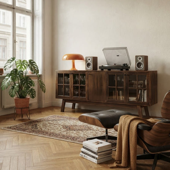 Süreyya Solid Wood Dark Oak Console