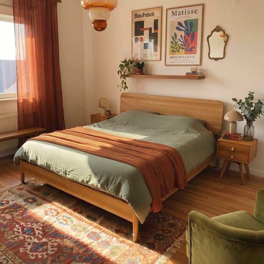 Yekum Solid Wood Bourbon Bed
