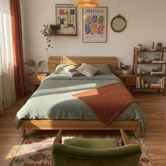 Yekum Solid Wood Bourbon Bed