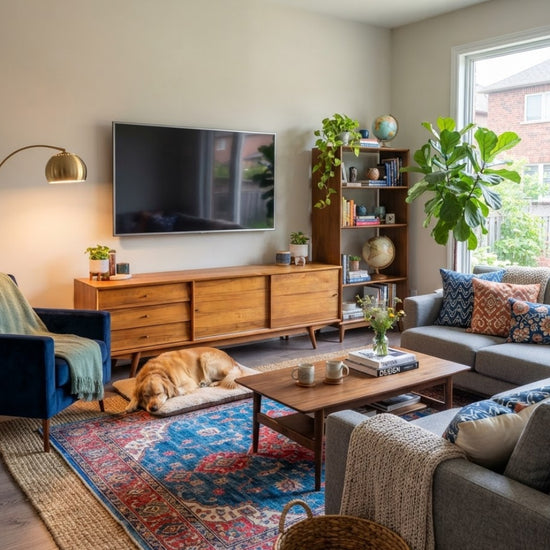 Mahir Solid Wood Cinnamon Brown TV Unit