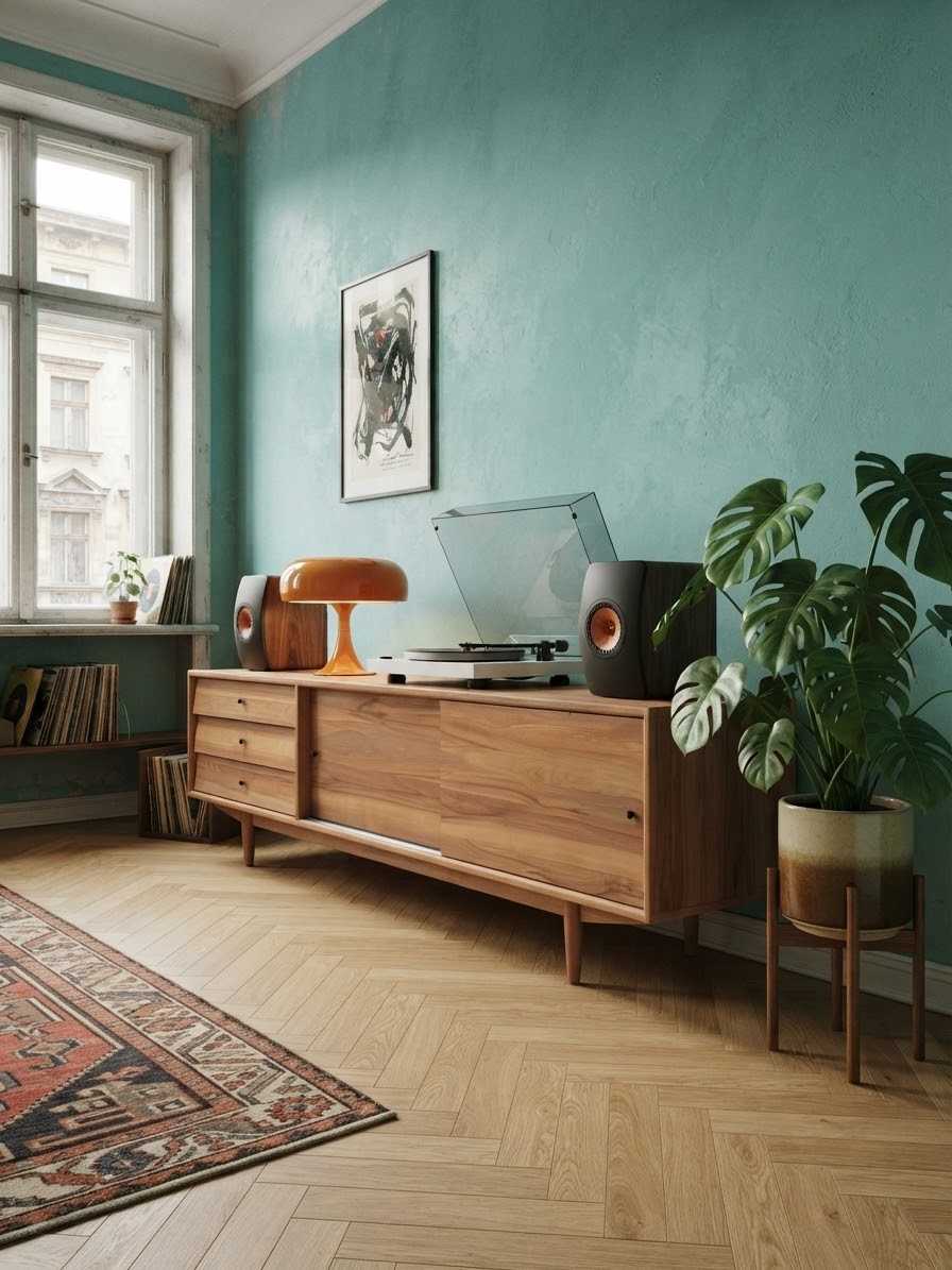 Mahir Solid Wood Bourbon TV Unit
