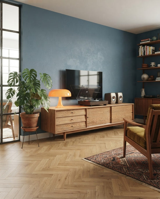 Mahir Solid Wood Bourbon TV Unit