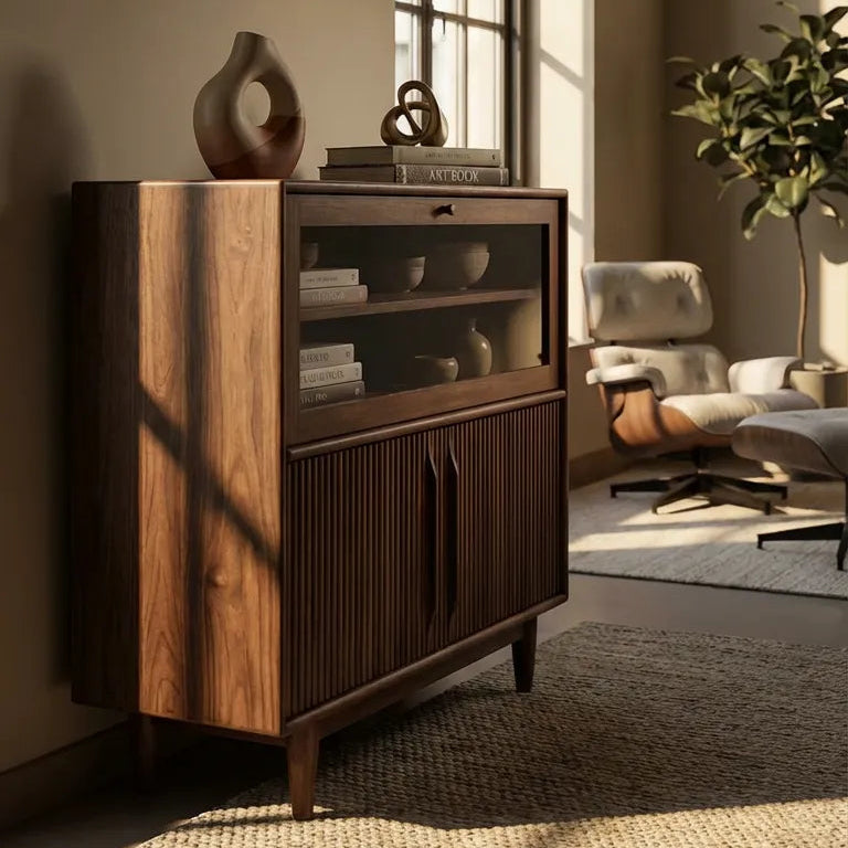 Derun Solid Wood Cocoa Cabinet