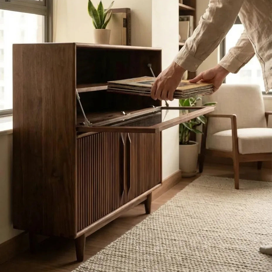 Derun Solid Wood Cocoa Cabinet
