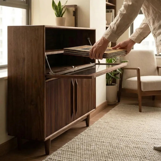 Derun Solid Wood Cocoa Cabinet