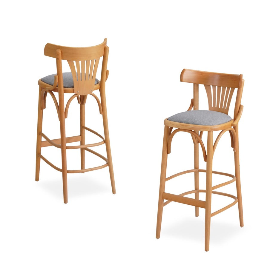 Luca Ahşap Bar Sandalyesi