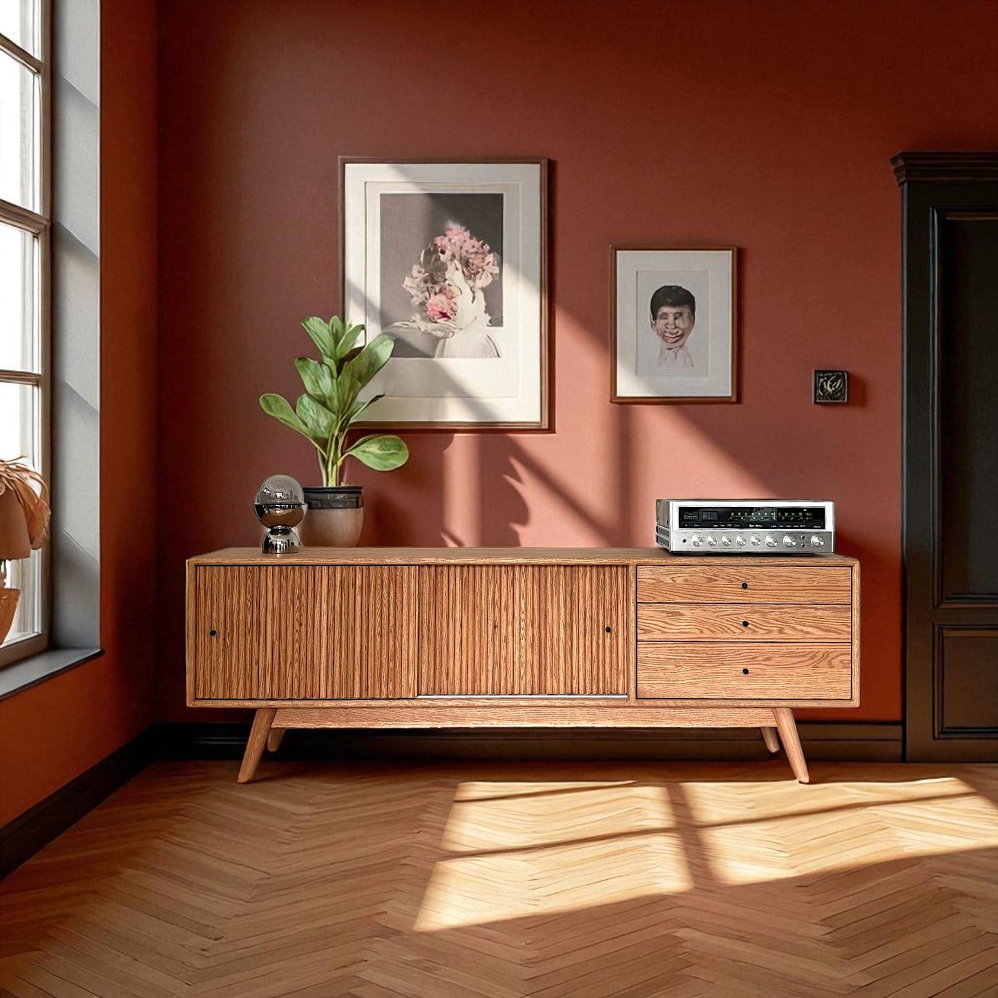 Mazhar Masif Ahşap V1 Bourbon Tv Ünitesi