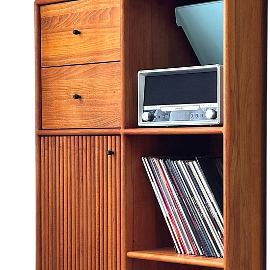 Mazhar Masif Ahşap Cinnamon Brown Plak Dolabı