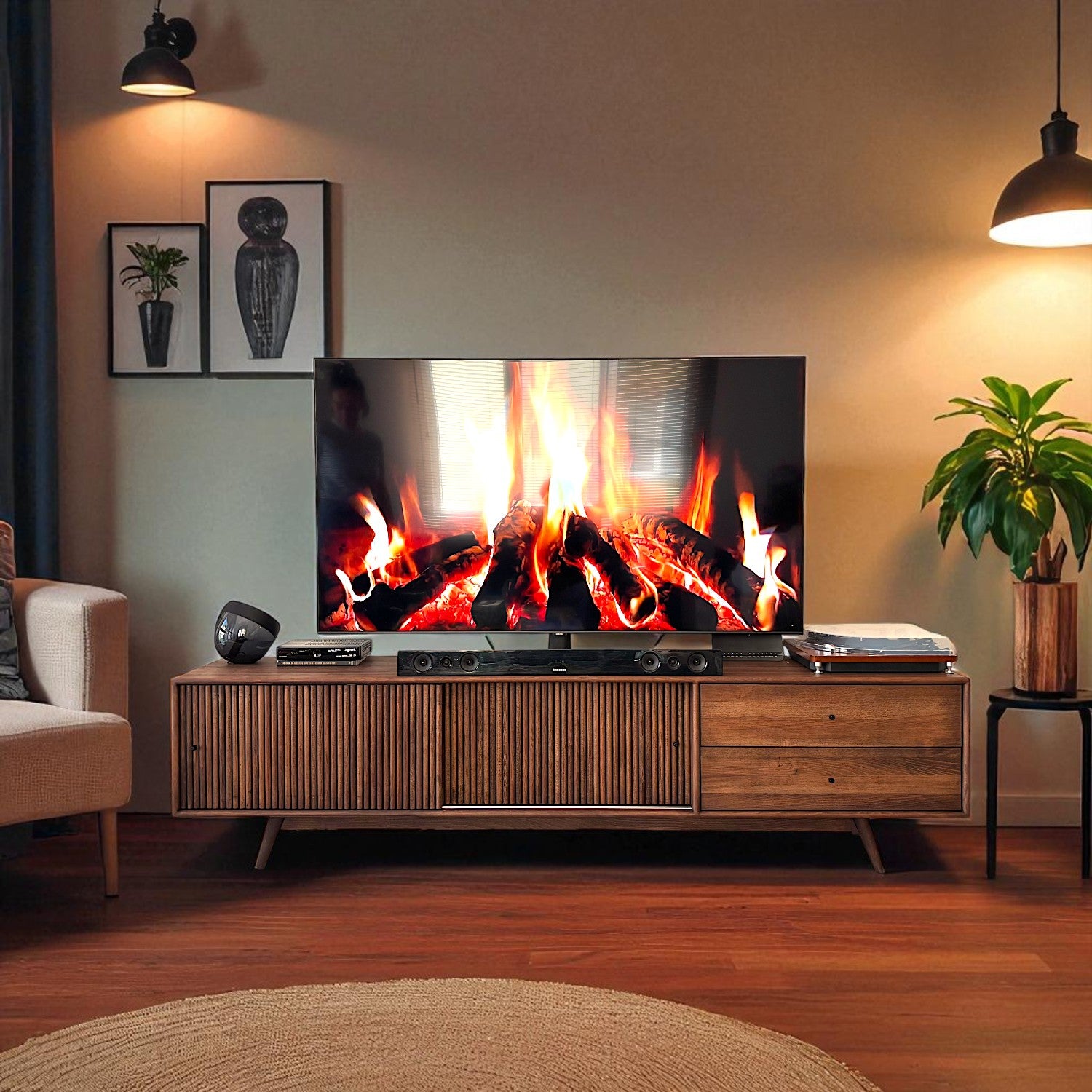 Mazhar Masif Ahşap V1 Chocolate Tv Ünitesi