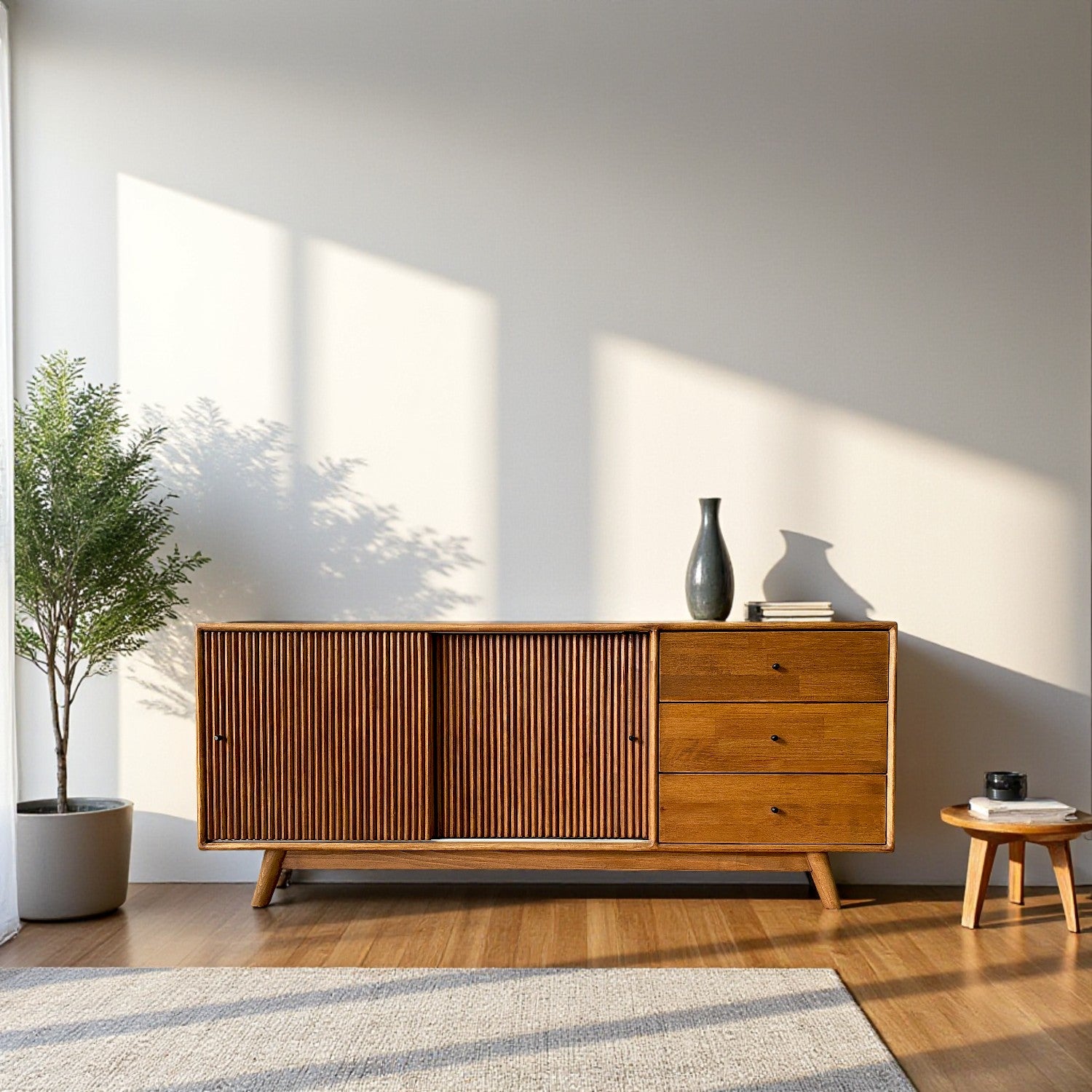 Mazhar V1 Masif Ahşap Ceviz Konsol