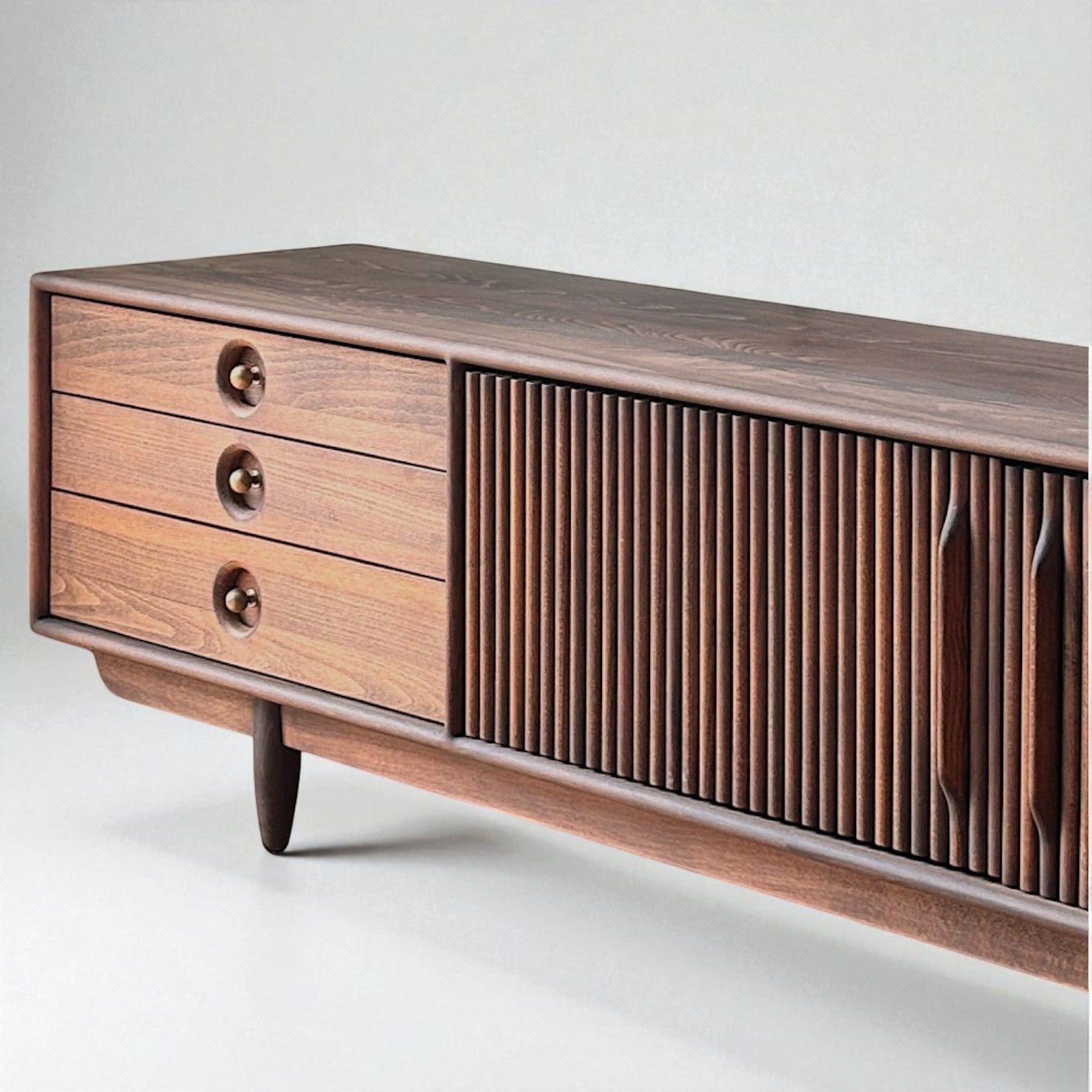 Mazhar V2 Masif Ahşap Cocoa TV Ünitesi