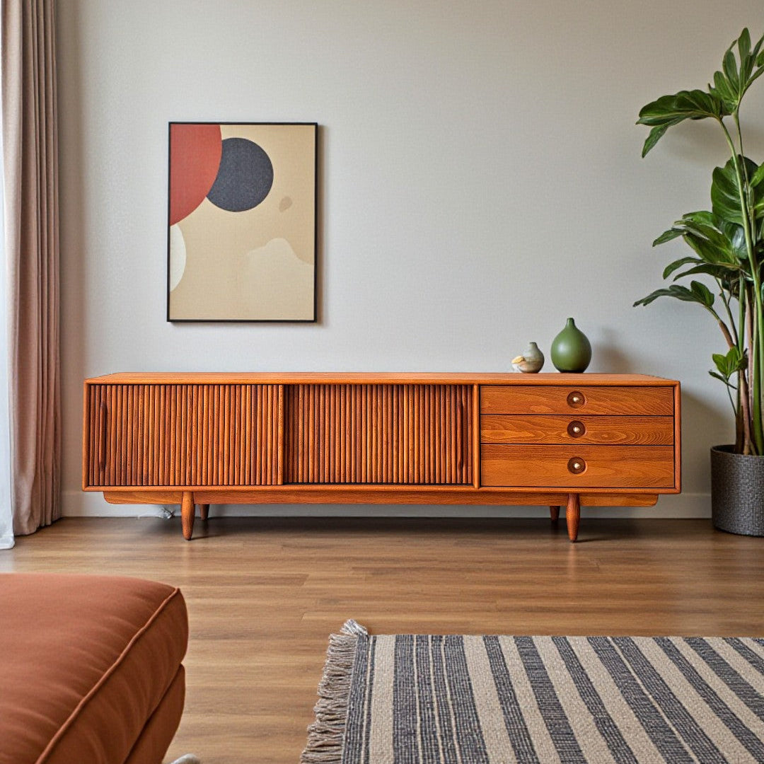 Mazhar V2 Masif Ahşap Cinnamon Brown TV Ünitesi