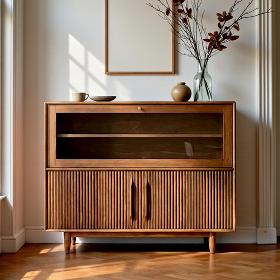 Derun Solid Wood Cocoa Cabinet